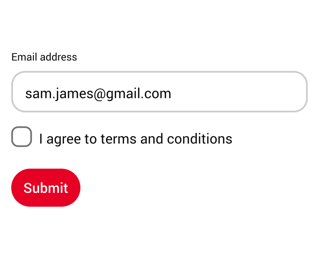 Example of correct single checkbox use