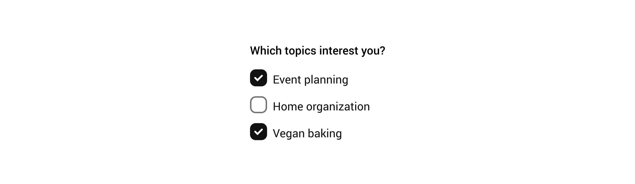 Primary example of Checkbox component
