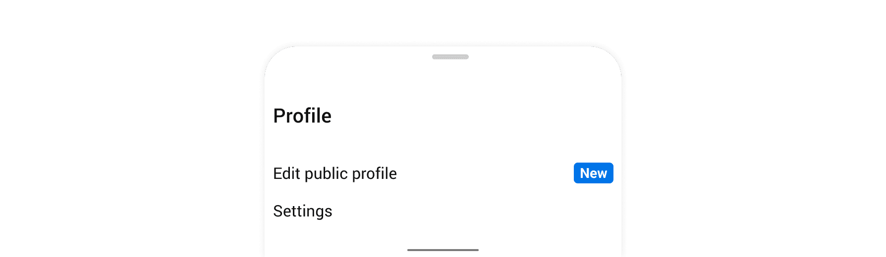 an example of badge with text on a mobile screen